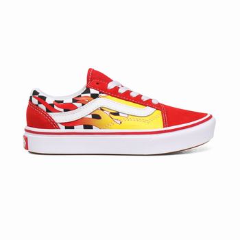 Detske Tenisky Vans Flame ComfyCush Old Skool (4-8 years) Červené VA92BLHYP